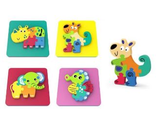 Obrázek z Zvířátko měkké puzzle 14x14cm, 4dr 